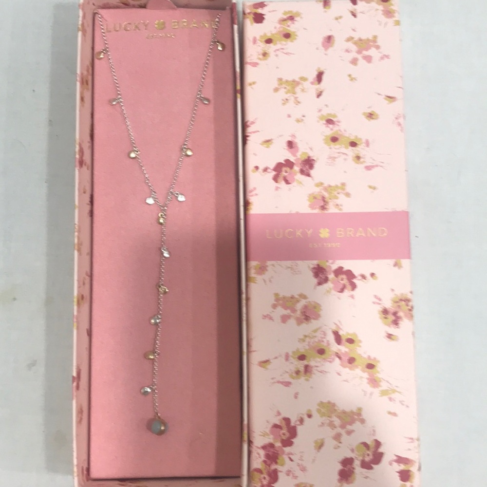 Lucky Brand dangle silver/gold/blue necklace